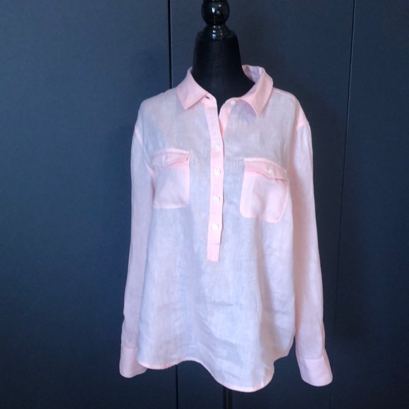 CORE life pink linen shirt size small/medium - Picture 2 of 10